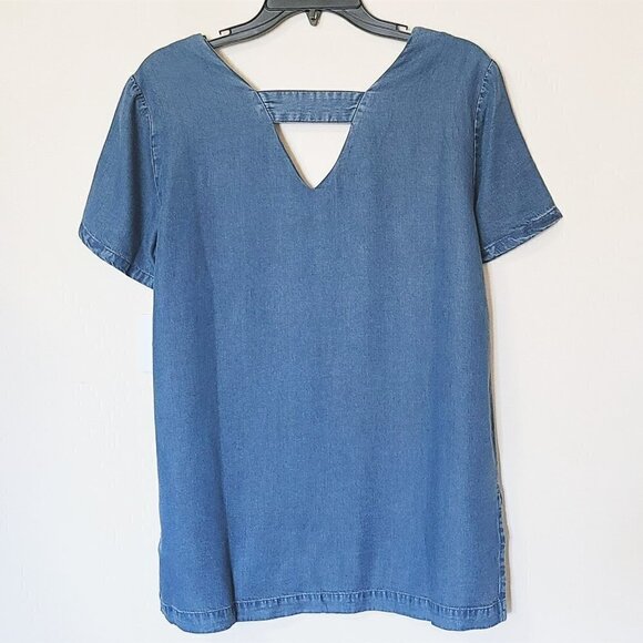 NWT ELLEN TRACY Tencel Back Strap Relaxed Fit Tunic Top - Picture 4 of 4